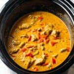Slow Cooker Chicken Curry with Sweet Potatoes and Bell Peppers Recipe