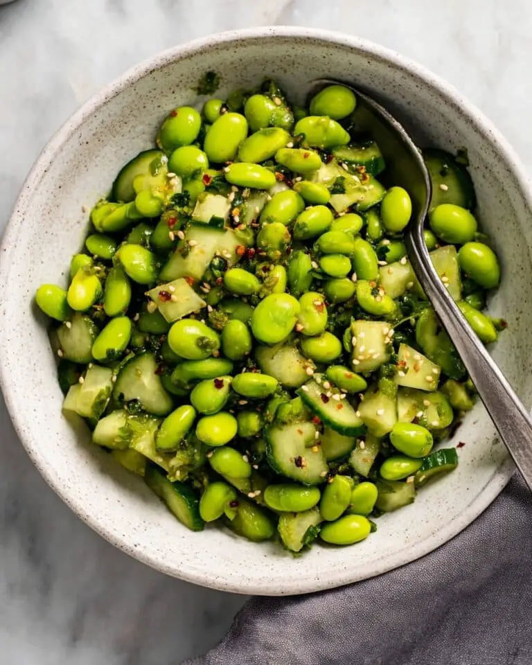 Edamame Salad with Smashed Cucumbers Recipe