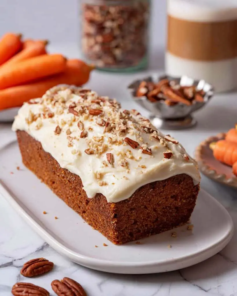 Vegan Carrot Cake Loaf with Cream Cheese Frosting Recipe