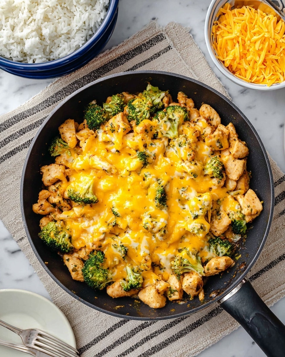 Skillet Chicken and Broccoli with Cheddar Recipe