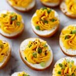 Asian Miso Ramen Deviled Eggs with Soy Marinade and Toppings Recipe