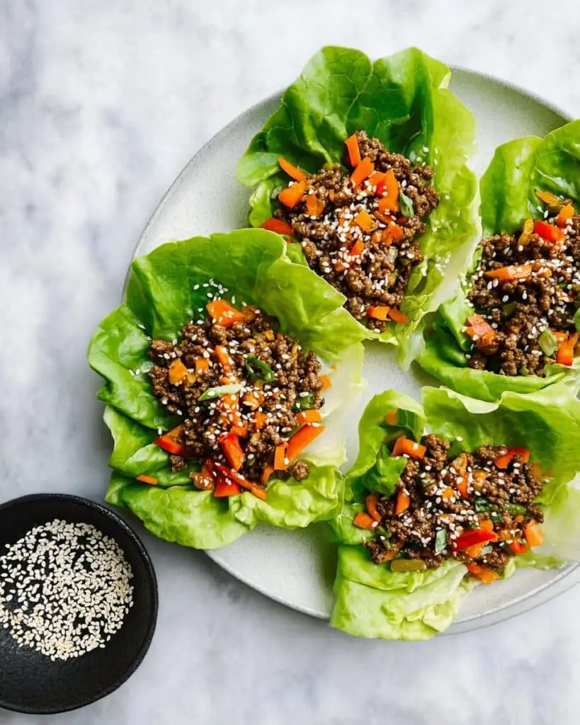 Asian Style Ground Beef Lettuce Wraps Recipe