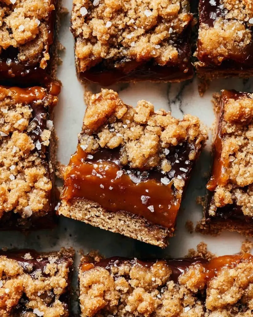 Salted Caramel Chocolate Chip Oat Cookie Bars Recipe