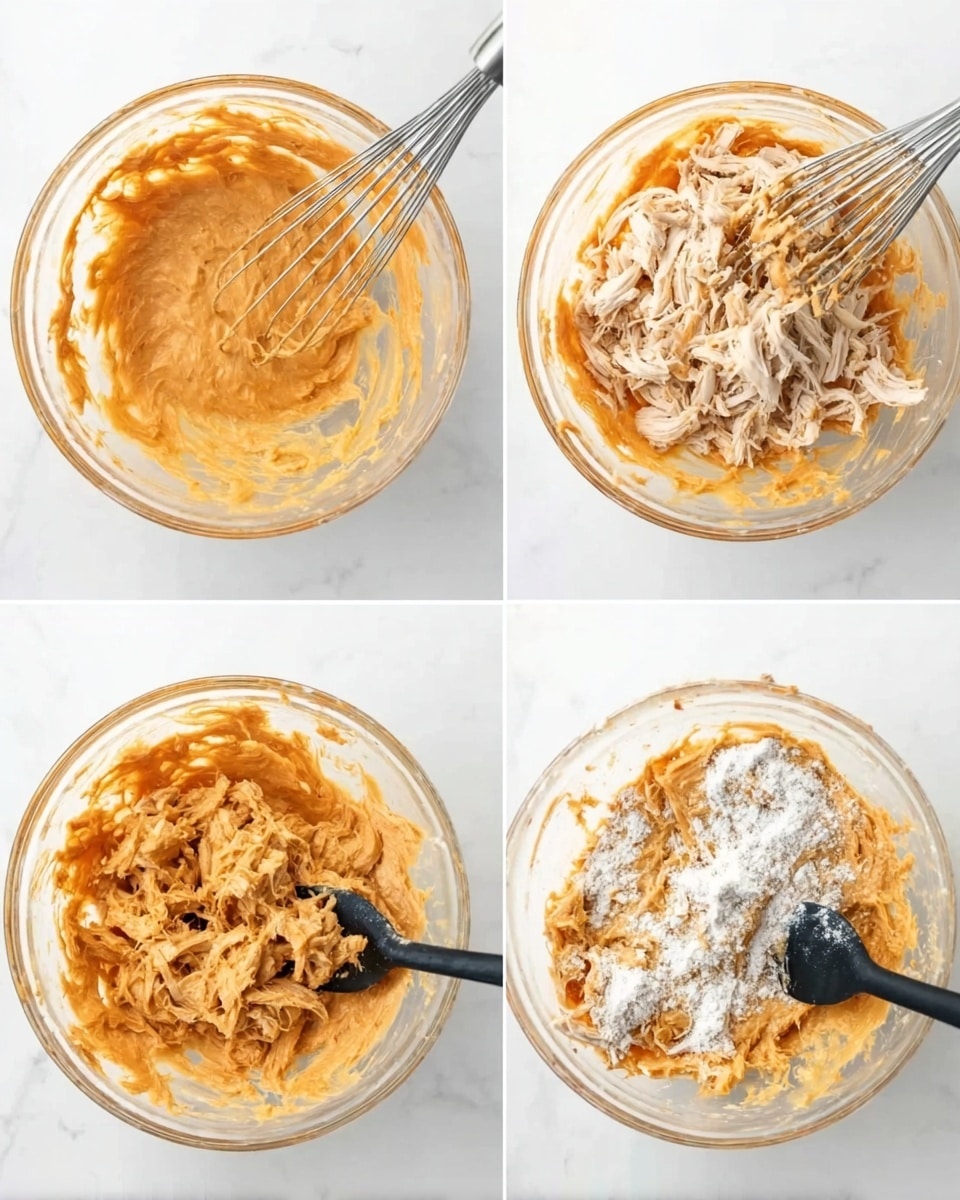 The image shows two clear glass bowls placed on a white marbled surface, each containing a different stage of dough preparation. The bowl on the left has a mixture of frothy white liquid with small bubbles on top, showing an early wet mixture stage. The bowl on the right contains a rough, uneven white dough mass with a slightly sticky texture, signifying the dough just brought together. Both bowls have a metal spoon inside, used for stirring. The lighting is soft and natural, highlighting the textures clearly. photo taken with an iphone --ar 4:5 --v 7
