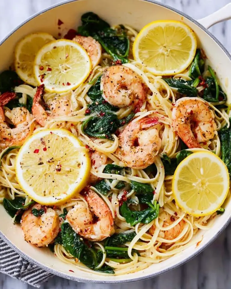 Lemon Garlic Parmesan Shrimp Pasta Recipe