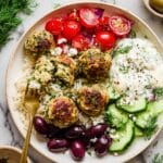 Spinach Feta Turkey Meatballs with Yogurt Sauce Recipe