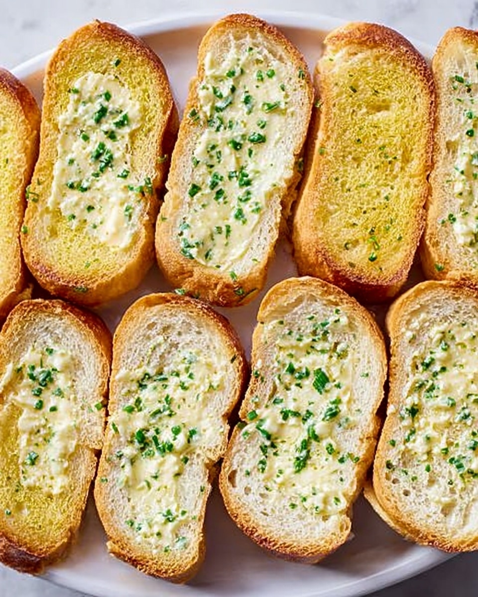 The image shows a white plate filled with three rows of toasted bread slices, arranged neatly side by side. Each slice has two layers: a crispy golden brown crust on the outside and a soft yellowish inside. The top of each slice is spread with a smooth light yellow butter mixed with small green herb bits evenly spread across the surface. The white marbled surface underneath adds a clean and bright background to the plate. photo taken with an iphone --ar 4:5 --v 7