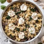 Mushroom and Spinach Pasta with Ricotta Recipe