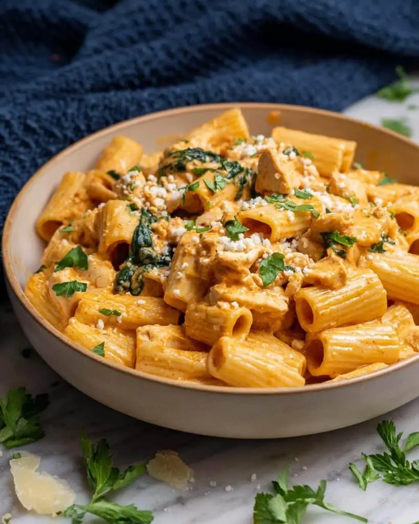 Rigatoni Fiorentina (Creamy Chicken Florentine Pasta) Recipe