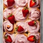 Strawberry Cinnamon Rolls with Cream Cheese Frosting Recipe