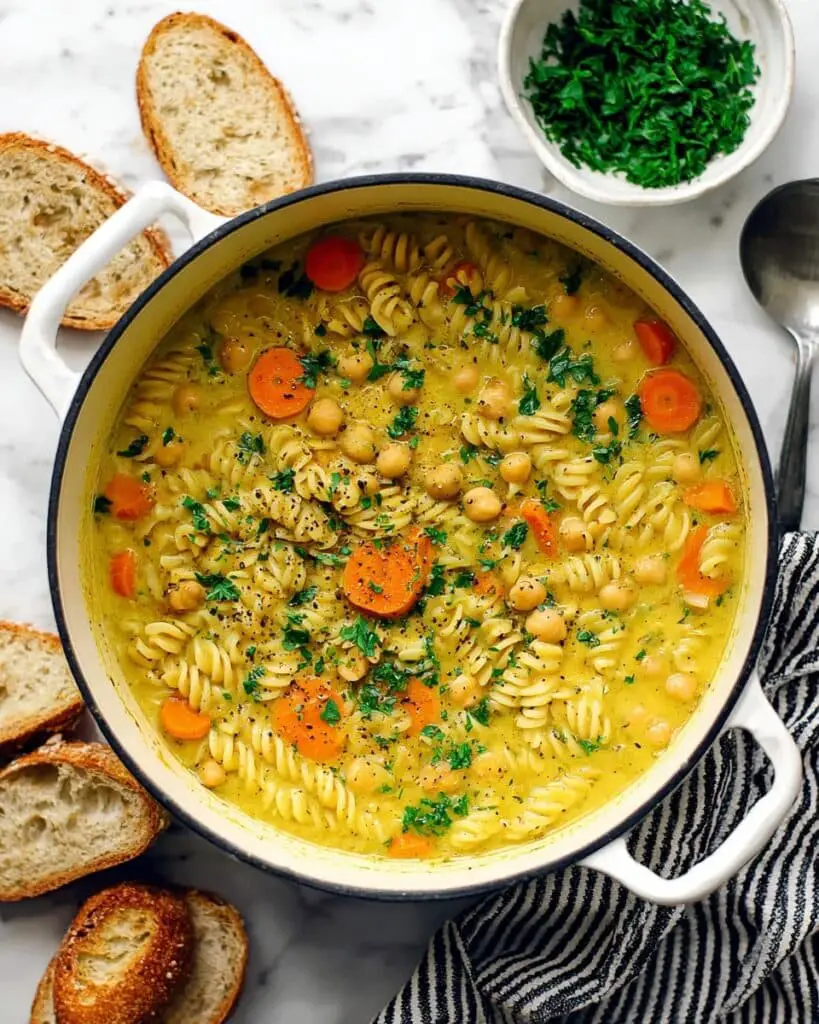 Chickpea Noodle Soup with Coconut Milk and Curry Recipe