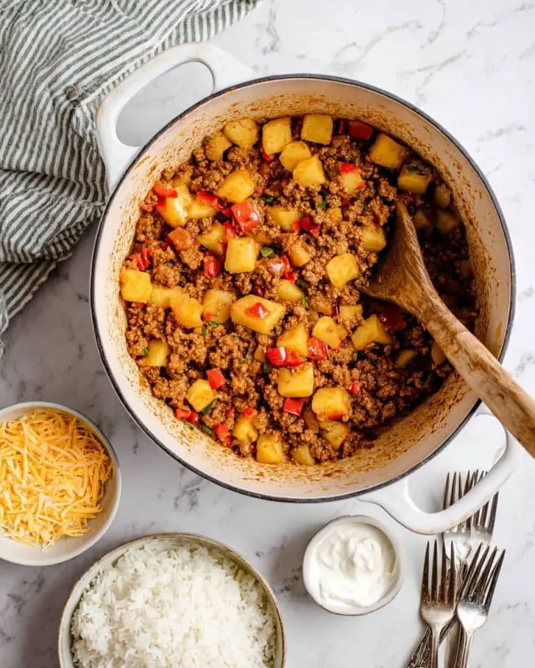 Ground Beef and Potatoes Skillet with Spiced Seasonings Recipe