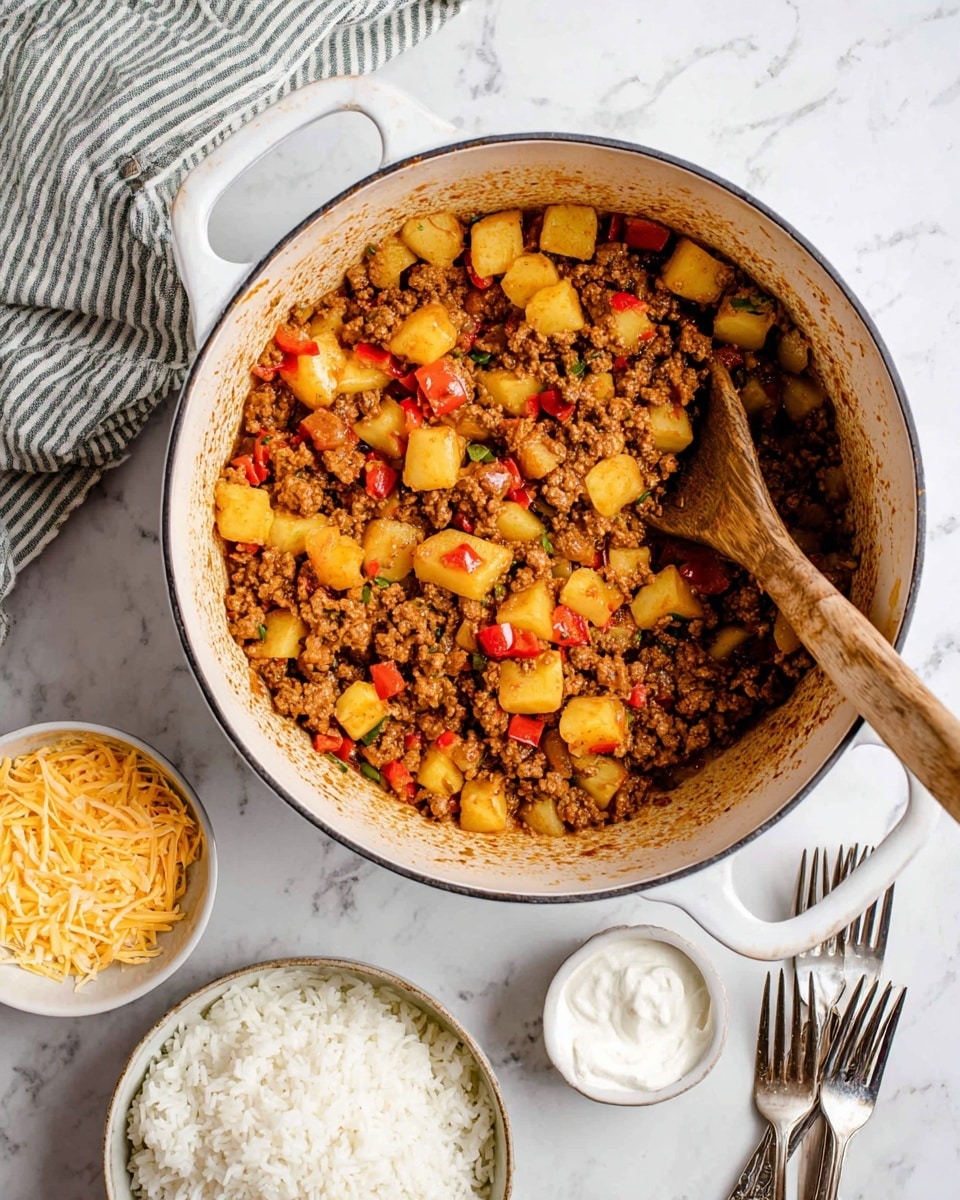 Ground Beef and Potatoes Skillet with Spiced Seasonings Recipe