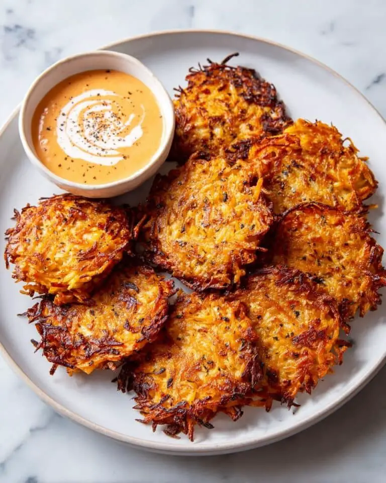 Baked Vegan Sweet Potato Hash Browns with Spicy Sriracha Dipping Sauce Recipe