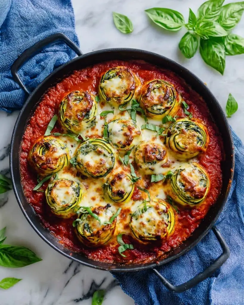 Zucchini Rollatini with Ricotta, Spinach, and Tomato Sauce Recipe