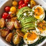 Savory Breakfast Bowl with Spinach, Tomatoes, Avocado, Eggs, and Everything Bagel Potatoes Recipe