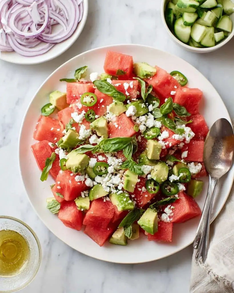 Watermelon Salad with Feta & Mint Recipe