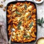 Pumpkin Tomato Pasta Bake with Walnuts and Sage Recipe