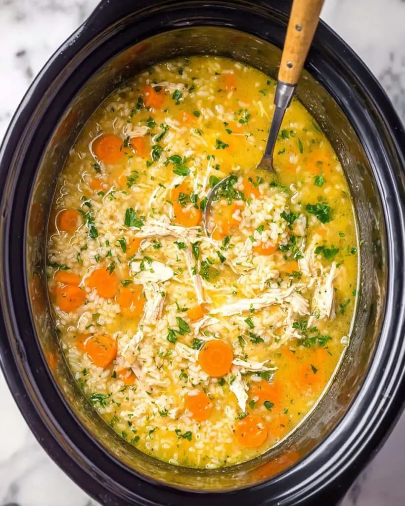 Slow Cooker Chicken and Rice Soup Recipe