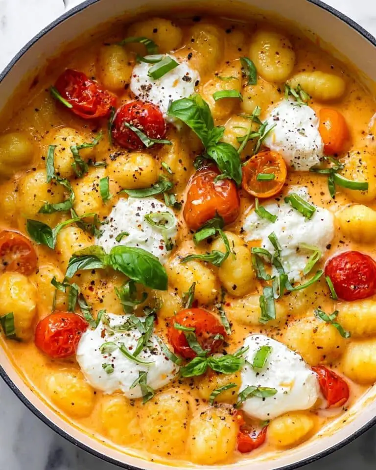 30-Minute Creamy Tomato Gnocchi with Burrata Recipe